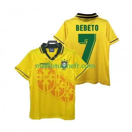 Maillot de Foot Brésil BEBETO 7 Domicile Retro 1994
